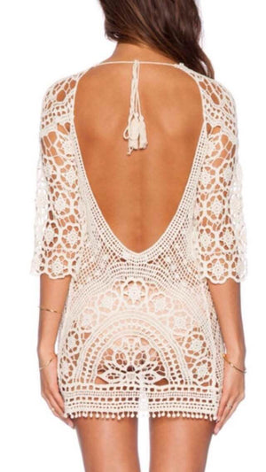 Crochet Backless Beach Dress