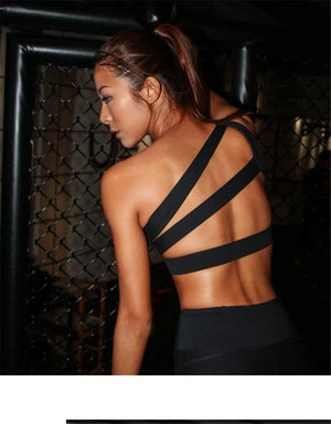 One-Shoulder Caged Back Crop Top