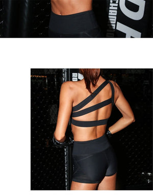 One-Shoulder Caged Back Crop Top