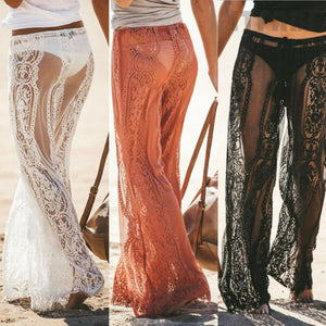 Lace Split Mesh Beach Cover-UP Pants