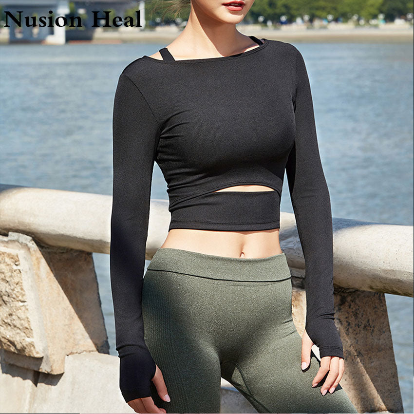 Long Sleeve Cut Out Yoga Top