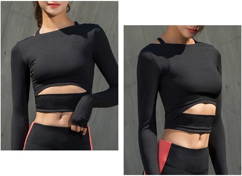 Long Sleeve Cut Out Yoga Top