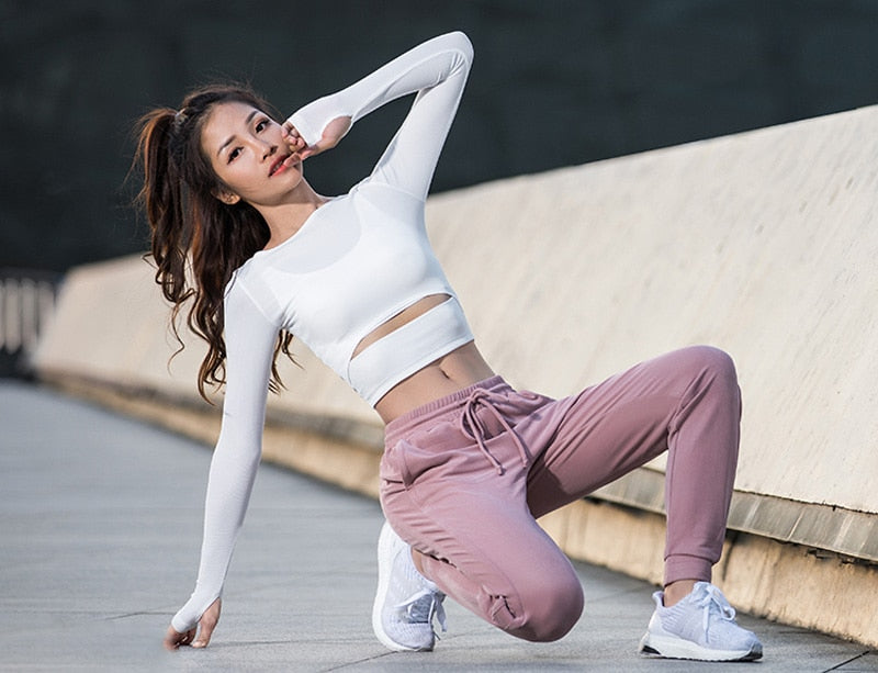 Long Sleeve Cut Out Yoga Top