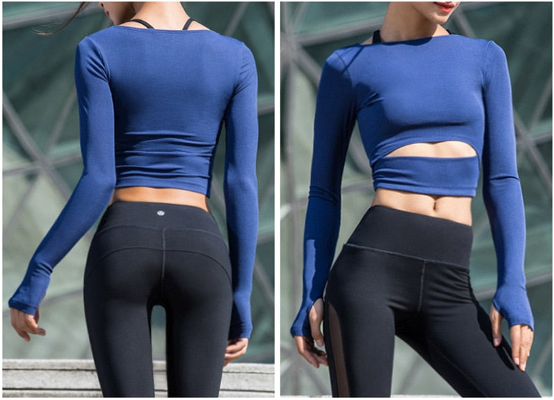 Long Sleeve Cut Out Yoga Top