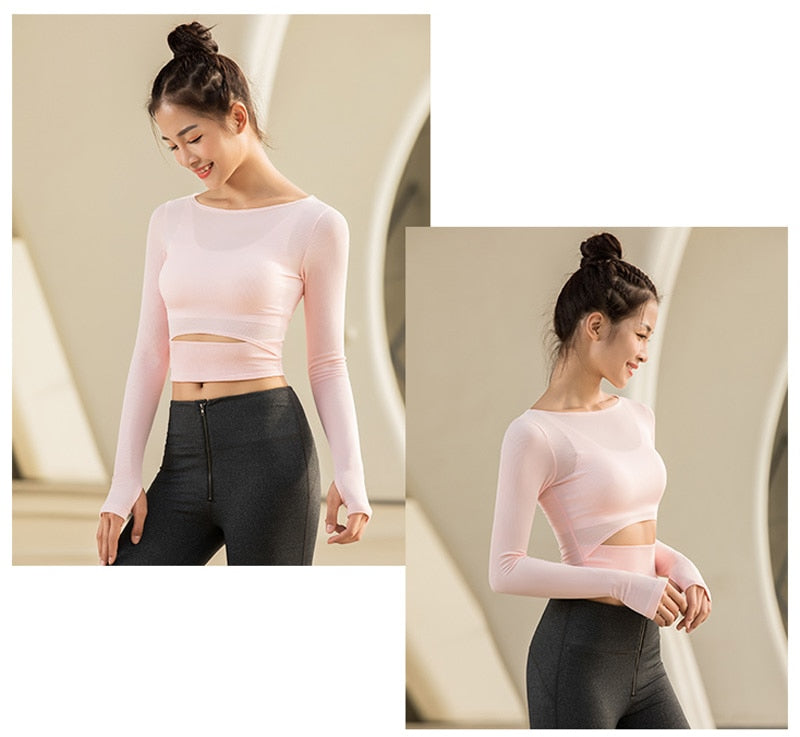 Long Sleeve Cut Out Yoga Top