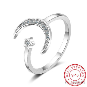 Sterling Silver Fine Crescent Moon Ring