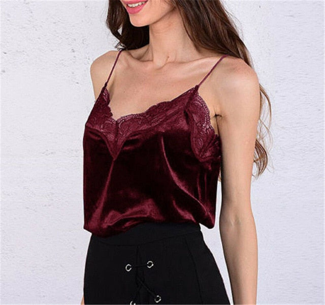 Silk Lace Backless Vest