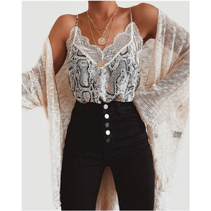 Silk Lace Backless Vest