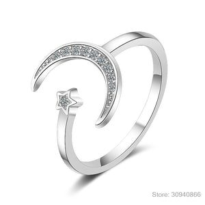 Sterling Silver Fine Crescent Moon Ring