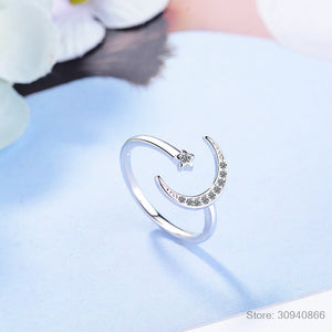 Sterling Silver Fine Crescent Moon Ring