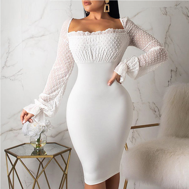 Lace-Up Bodycon Dress