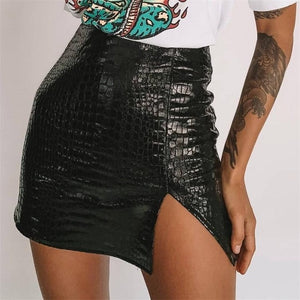 Faux Alligator Mini Skirt