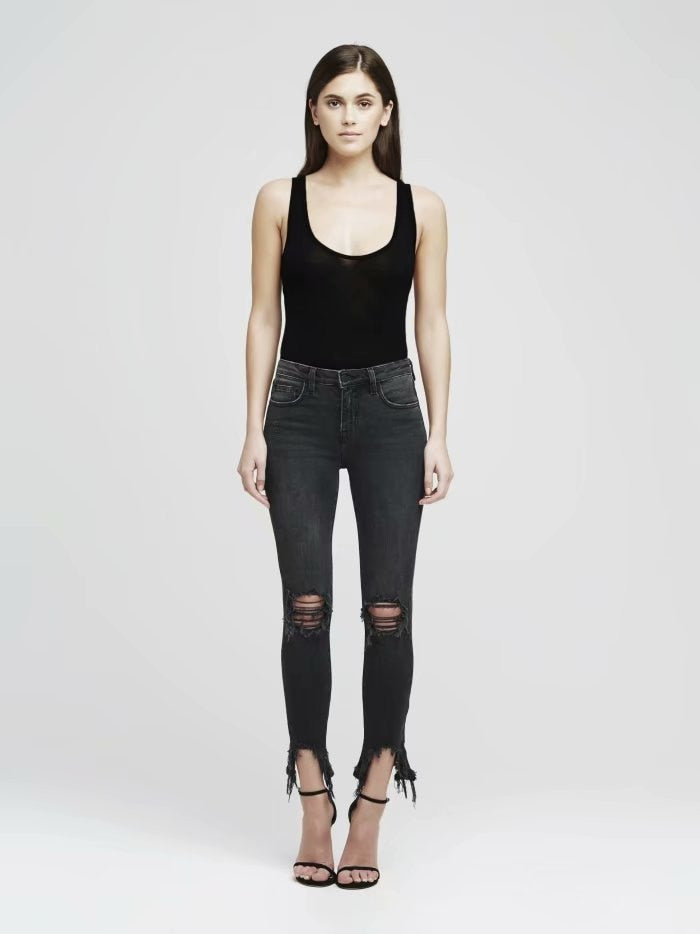 Slit Tassel Ankle-length Pants