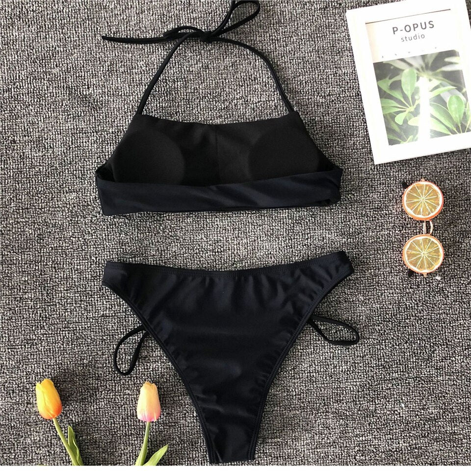 Two Piece Push Up High Waist Bikini