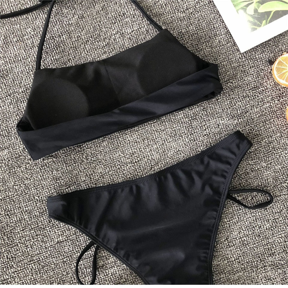 Two Piece Push Up High Waist Bikini