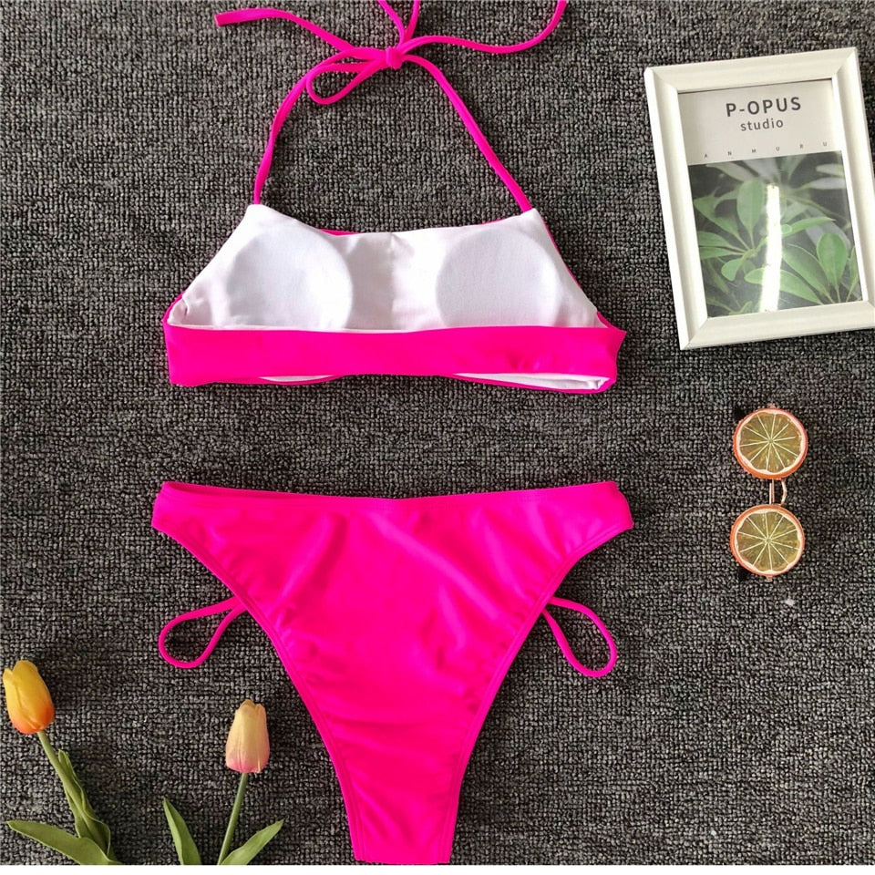 Two Piece Push Up High Waist Bikini