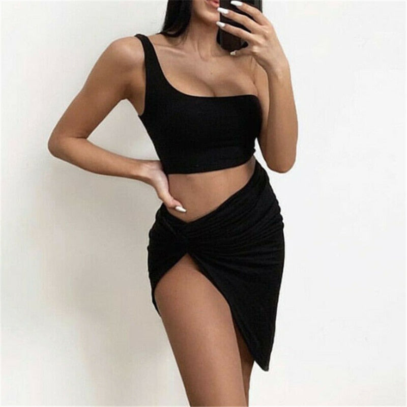 Two-Piece Crop-Top and Skirt Set