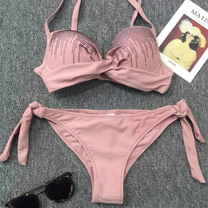 Crystal Two Piece Push up Bikini Set