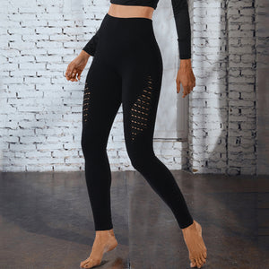 Mesh Insert Tummy Control Compression Yoga Pants