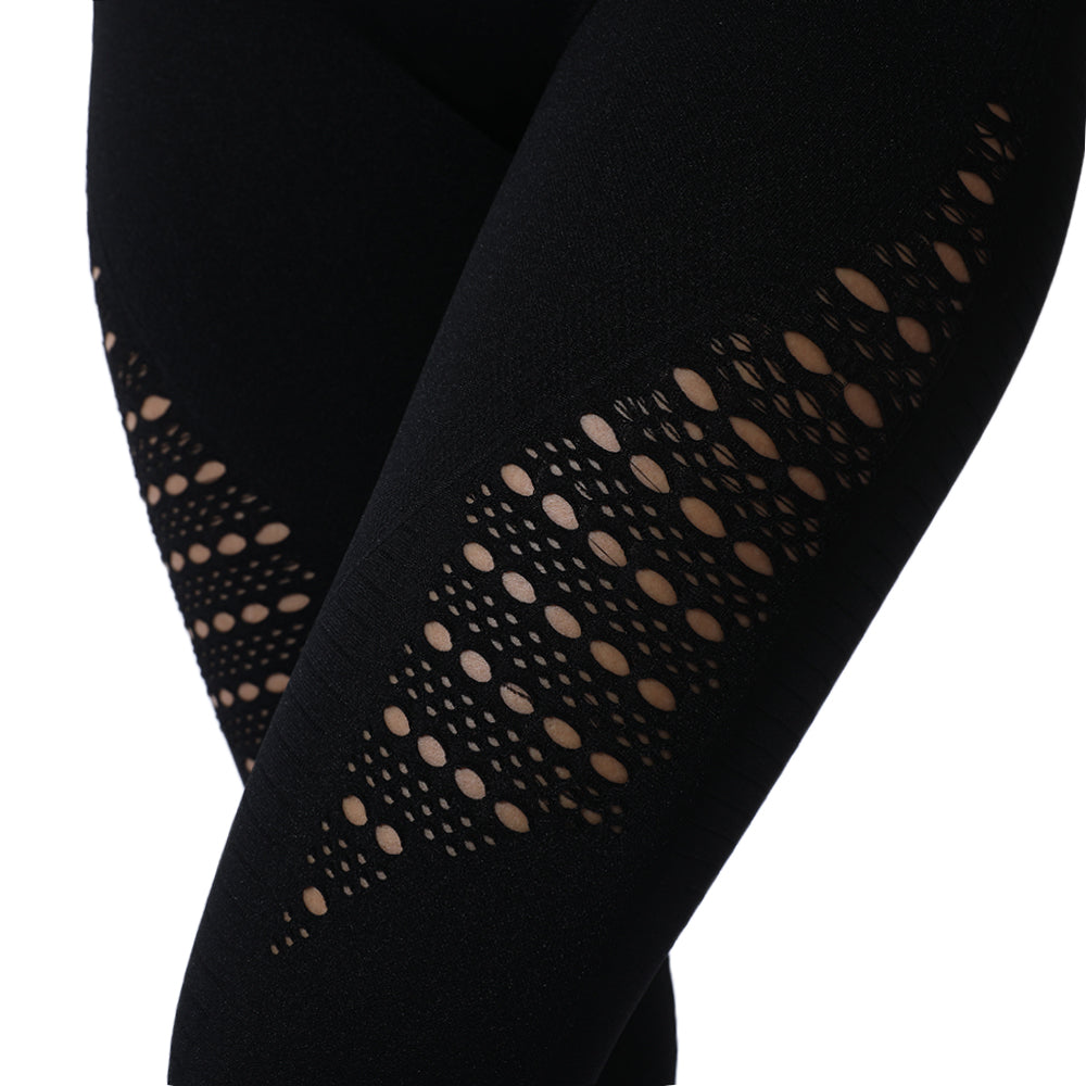 Mesh Insert Tummy Control Compression Yoga Pants