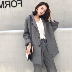 long-sleeved two-piece oversized Suit