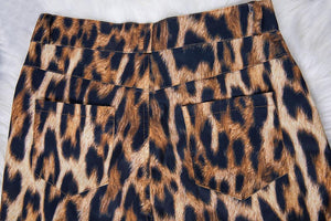 Ruched  Leopard Trousers