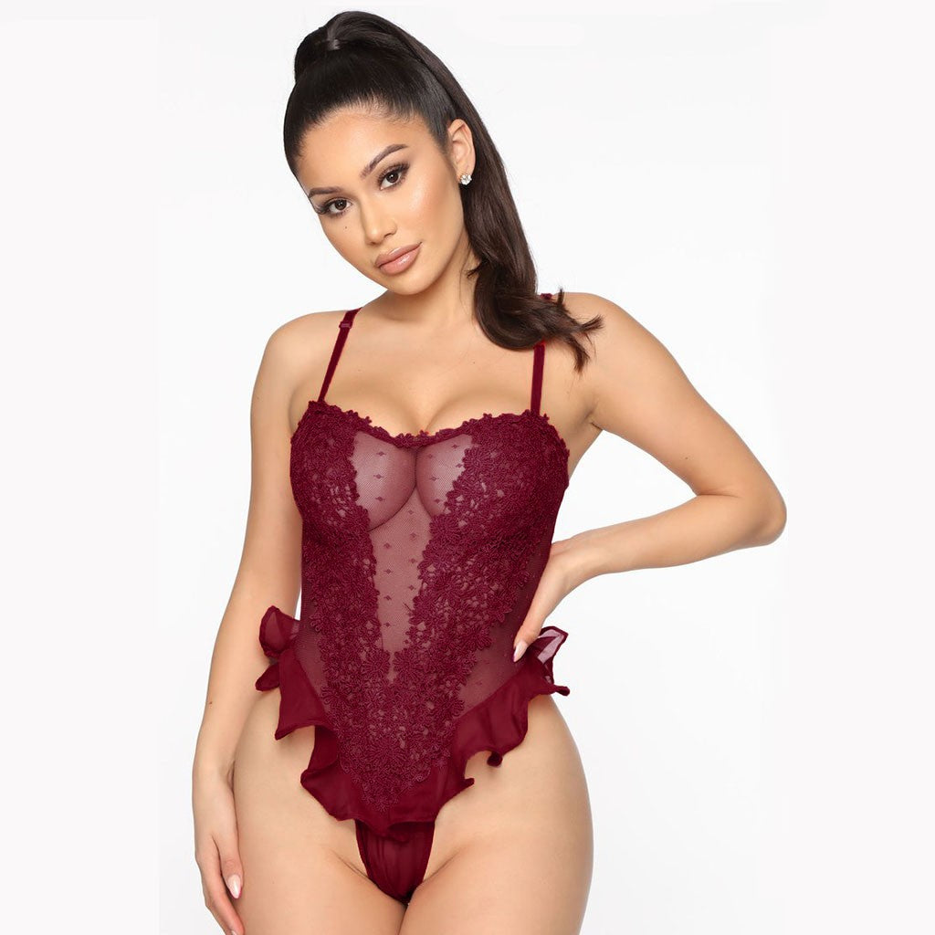 Embroidered Lace Bodysuit