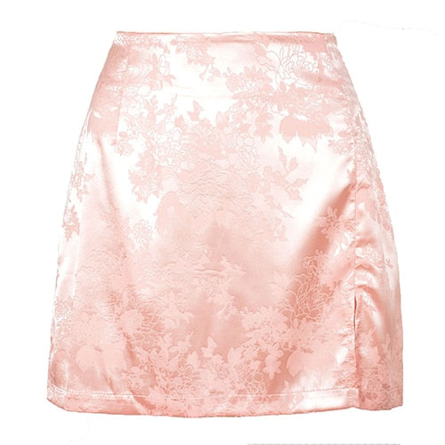 High Waist Satin Skirt