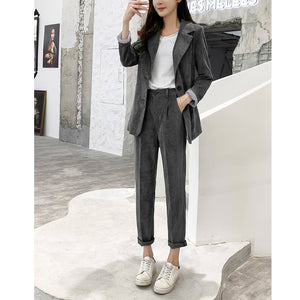 Corduroy Two-piece Suit Set