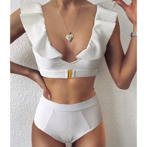 Ruffled Two Piece Bathing Suit