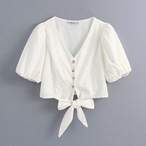 Tie Up Bow Waist Top