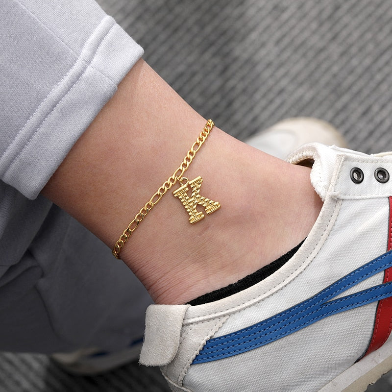 Gold Letter Anklet