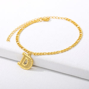 Gold Letter Anklet