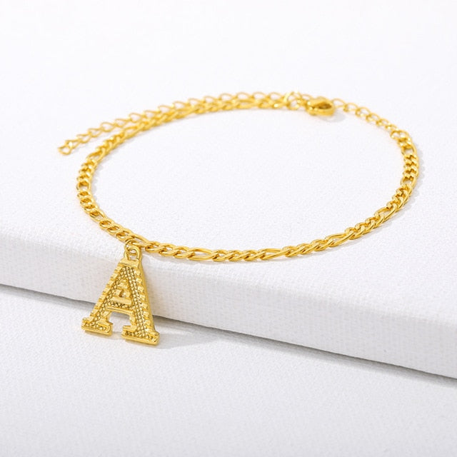 Gold Letter Anklet