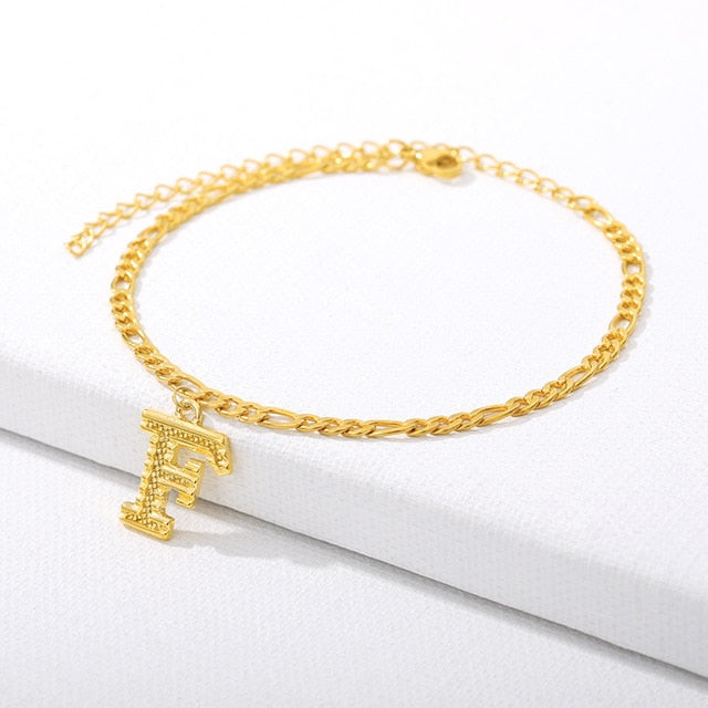 Gold Letter Anklet