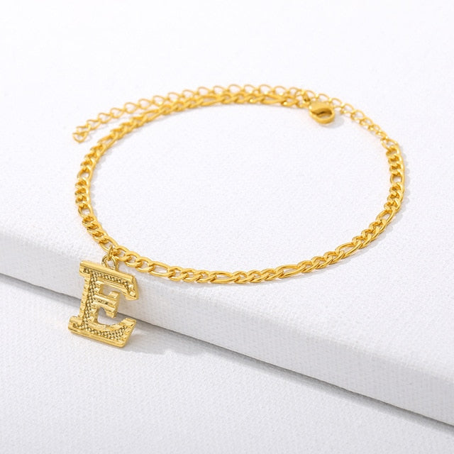 Gold Letter Anklet