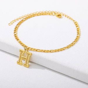 Gold Letter Anklet