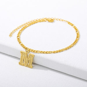 Gold Letter Anklet