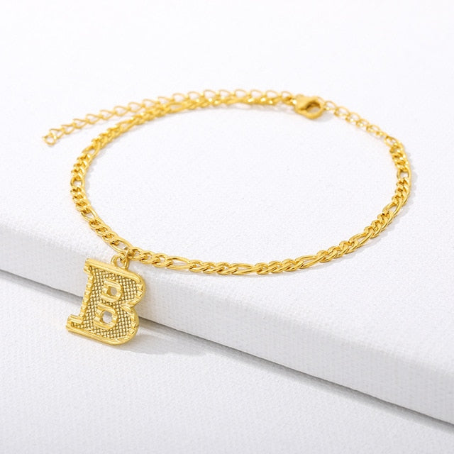 Gold Letter Anklet