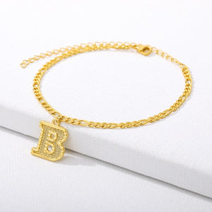 Gold Letter Anklet