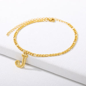 Gold Letter Anklet