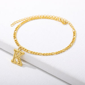 Gold Letter Anklet