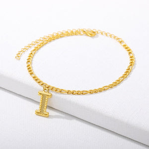 Gold Letter Anklet