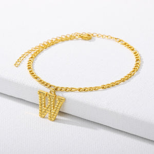 Gold Letter Anklet