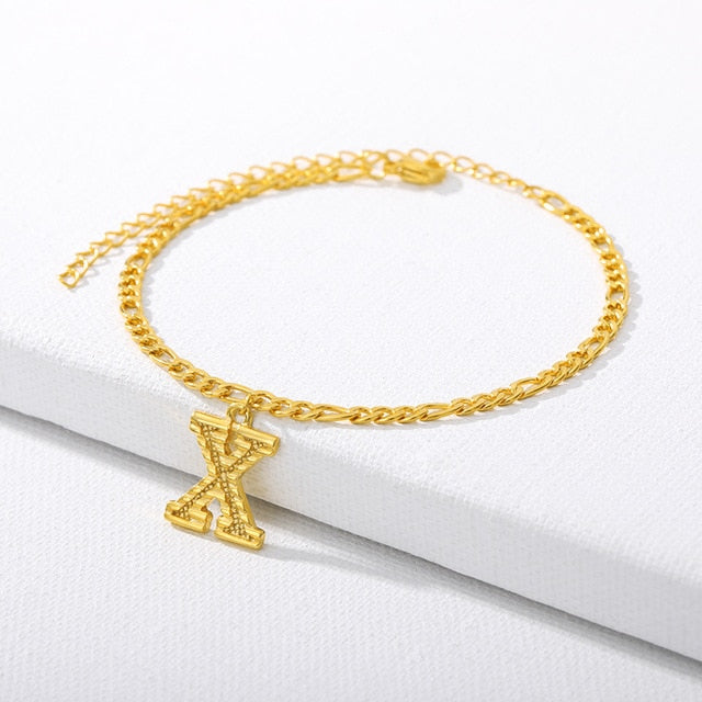 Gold Letter Anklet