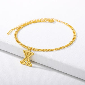 Gold Letter Anklet