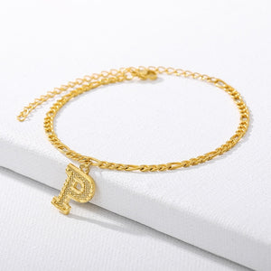 Gold Letter Anklet