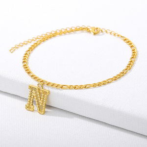 Gold Letter Anklet