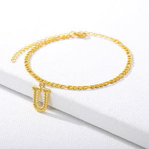 Gold Letter Anklet