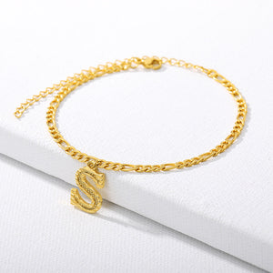 Gold Letter Anklet